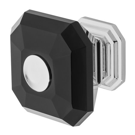 WISDOM STONE Clubhouse Cabinet Knob, 1-5/16in, Polished Chrome with Black Crystal 4222CH-B